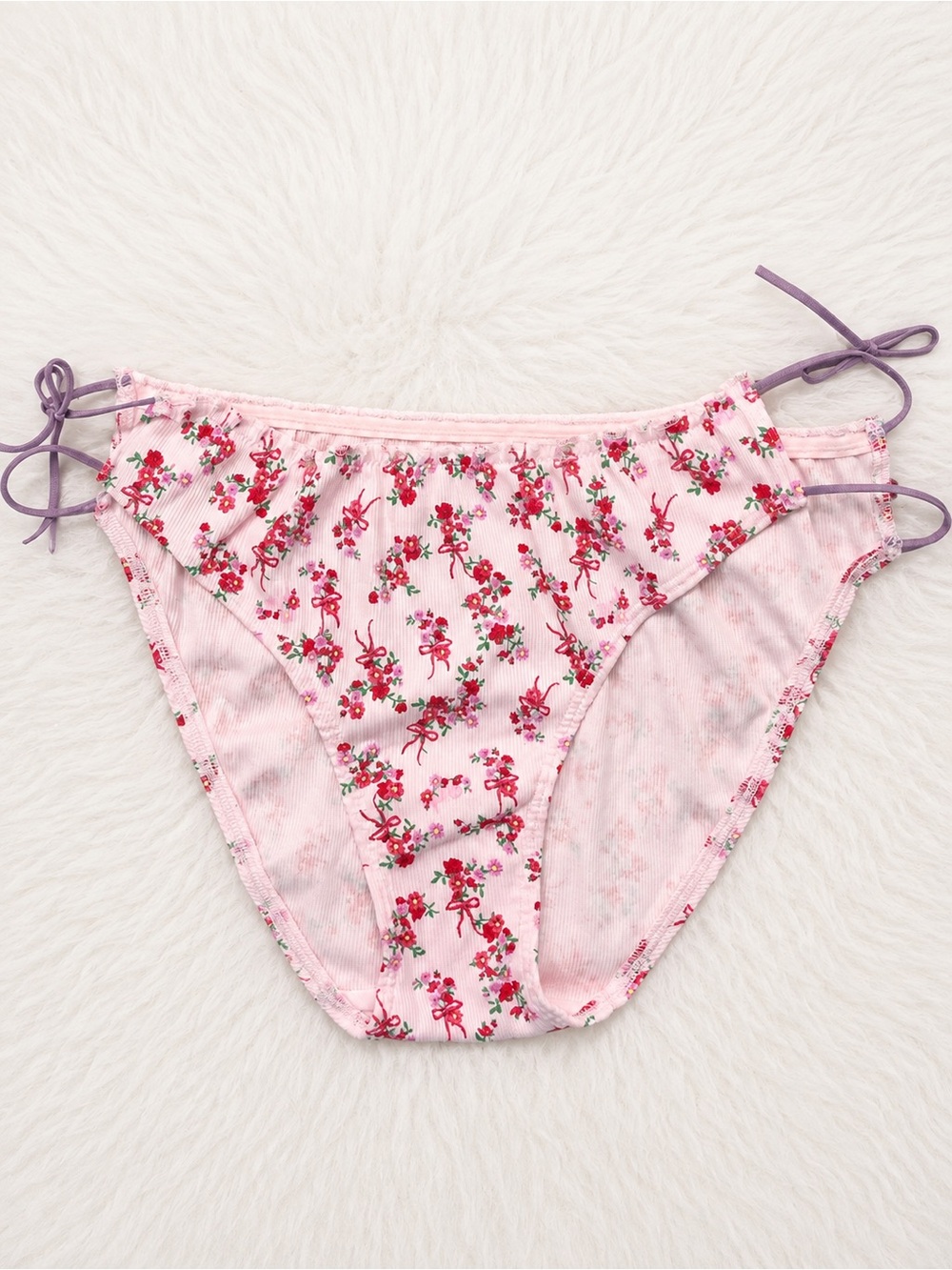 Victoria’s Secret Pink Floral Side Tie Bikini Panty NWT size medium